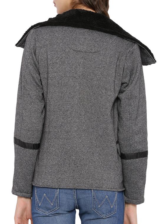 grey cotton unstructured jacket - 12269379 - Zoom Image - 3