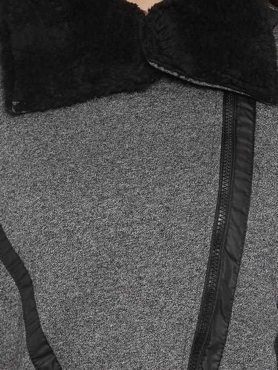 grey cotton unstructured jacket - 12269379 - Zoom Image - 4