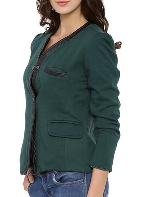 dark green cotton blazer - 12269381 - Standard Image - 2