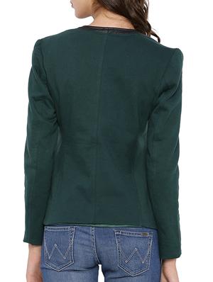 dark green cotton blazer - 12269381 - Standard Image - 3