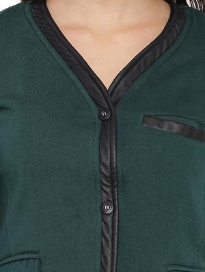 dark green cotton blazer - 12269381 - Standard Image - 4