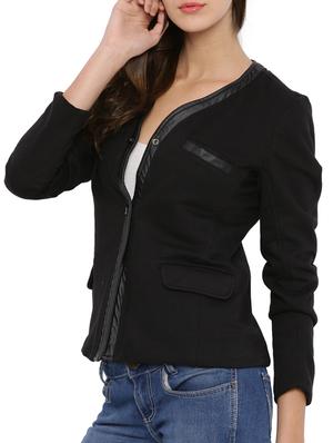 solid black cotton blazer - 12269388 - Standard Image - 2