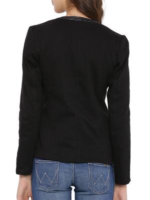 solid black cotton blazer - 12269388 - Standard Image - 3
