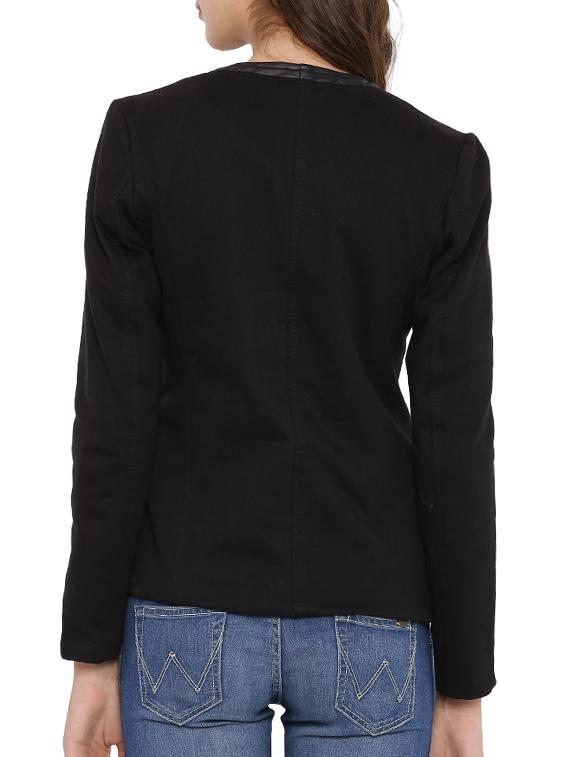 solid black cotton blazer - 12269388 - Zoom Image - 3