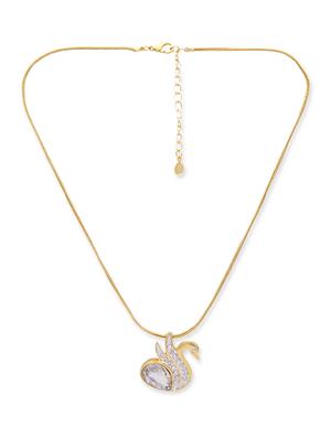 golden peacock gold plated swan shaped women chain pendant - 12269640 - Standard Image - 2