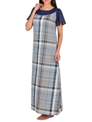 navy blue cotton nighty - 12270071 - Standard Image - 2