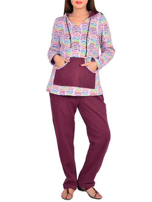 purple cotton pyjama set - 12270132 - Standard Image - 1