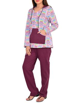 purple cotton pyjama set - 12270132 - Standard Image - 2