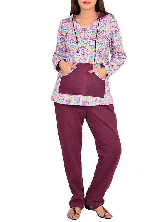 purple cotton pyjama set - 12270132 - Zoom Image - 1