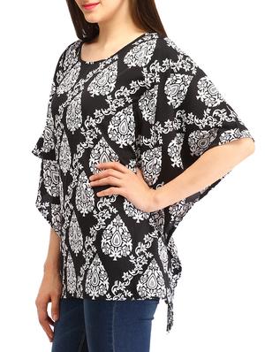 round neck printed kaftan - 12271034 - Standard Image - 2