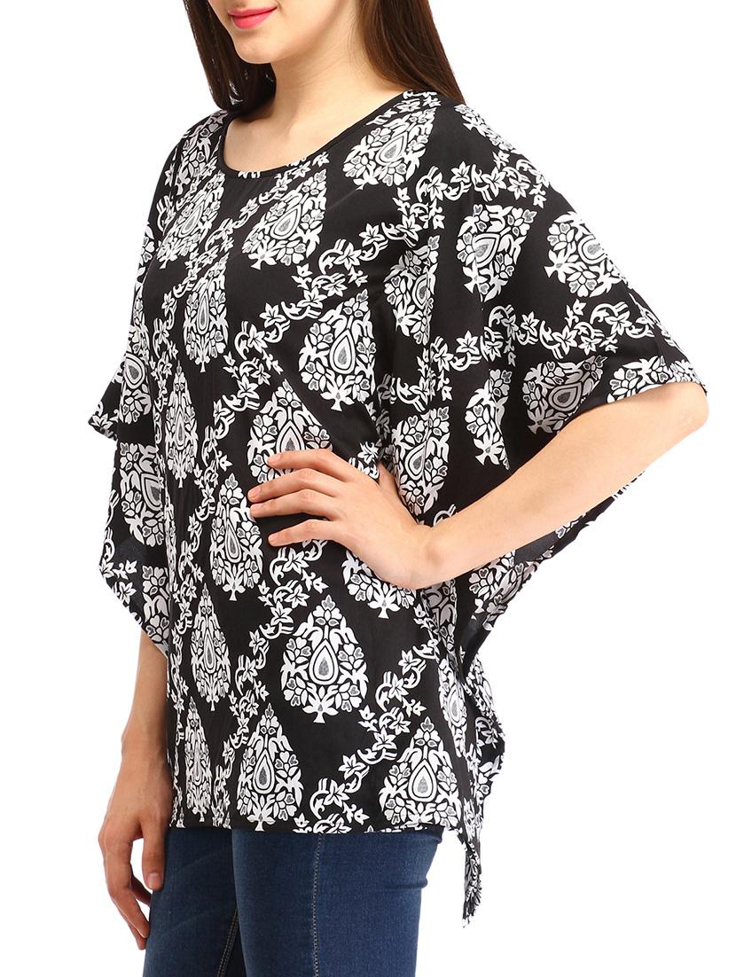 round neck printed kaftan - 12271034 - Zoom Image - 2
