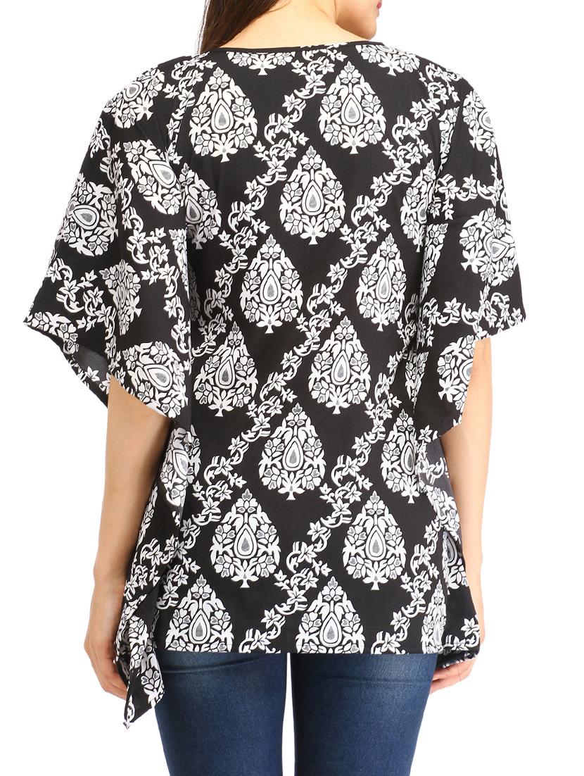 round neck printed kaftan - 12271034 - Zoom Image - 3