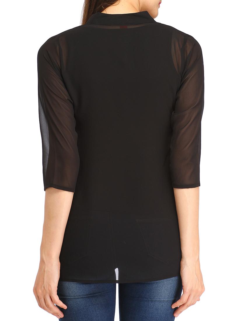 onyx black band collar top - 12271038 - Zoom Image - 3