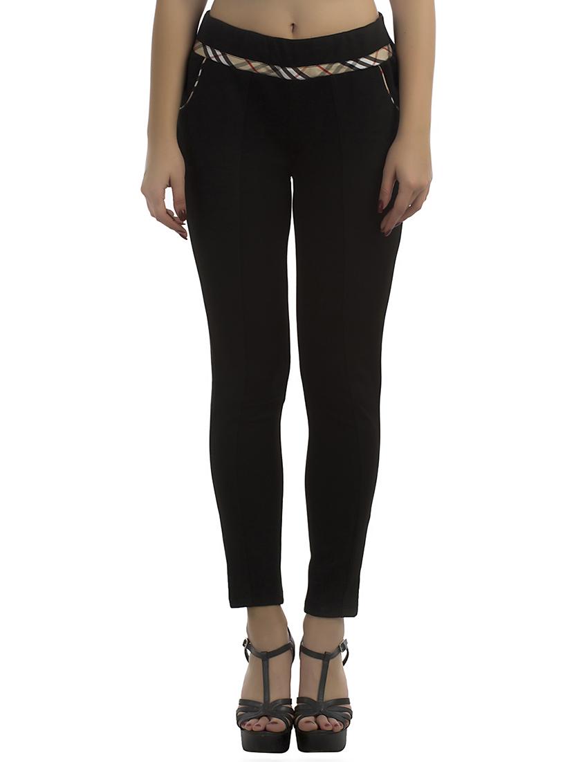black polyester jeggings - 12275130 - Zoom Image - 1