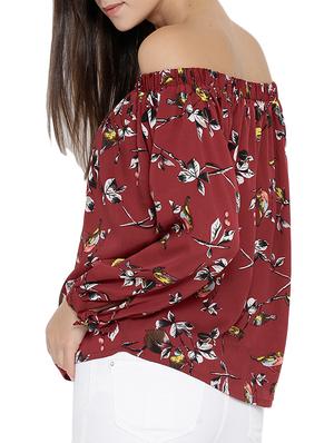 maroon printed regular top - 12275400 - Standard Image - 3