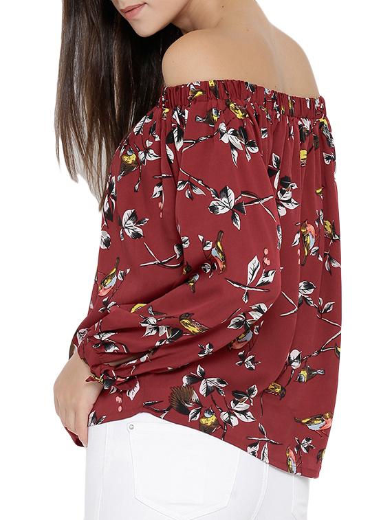 maroon printed regular top - 12275400 - Zoom Image - 3