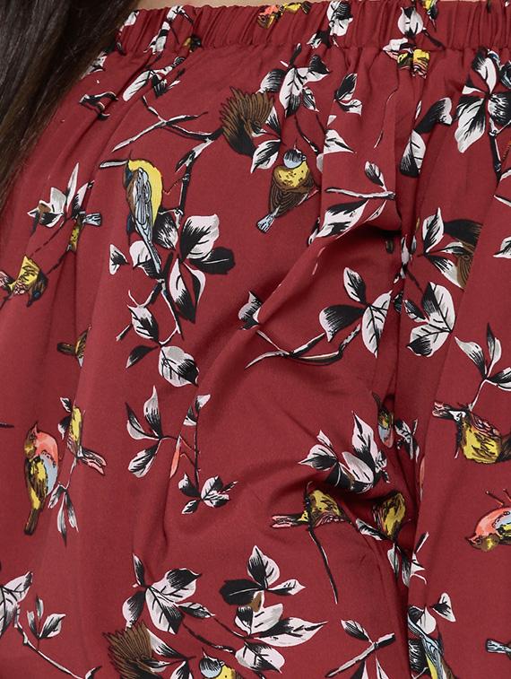 maroon printed regular top - 12275400 - Zoom Image - 4