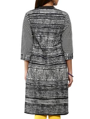 monochrome rayon straight kurta - 12276017 - Standard Image - 2