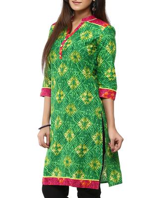green viscose straight kurta - 12276018 - Standard Image - 2