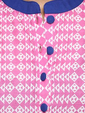 pink cotton straight kurta - 12276033 - Standard Image - 4