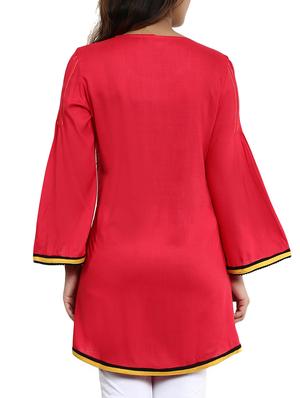 pink rayon a-line kurta - 12276040 - Standard Image - 3