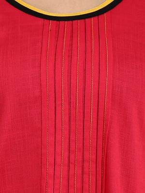 pink rayon a-line kurta - 12276040 - Standard Image - 4