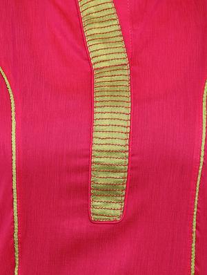 pink cotton straight kurta - 12276048 - Standard Image - 4