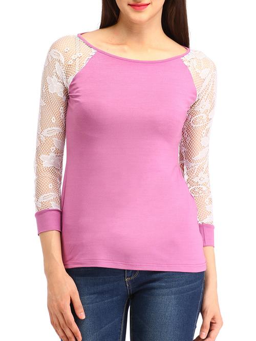 mesh raglan sleeved top - 12276161 - Standard Image - 1