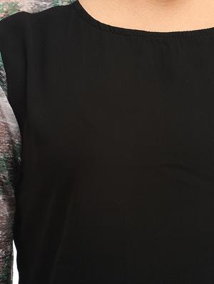 contrasting sleeved top - 12276174 - Standard Image - 4