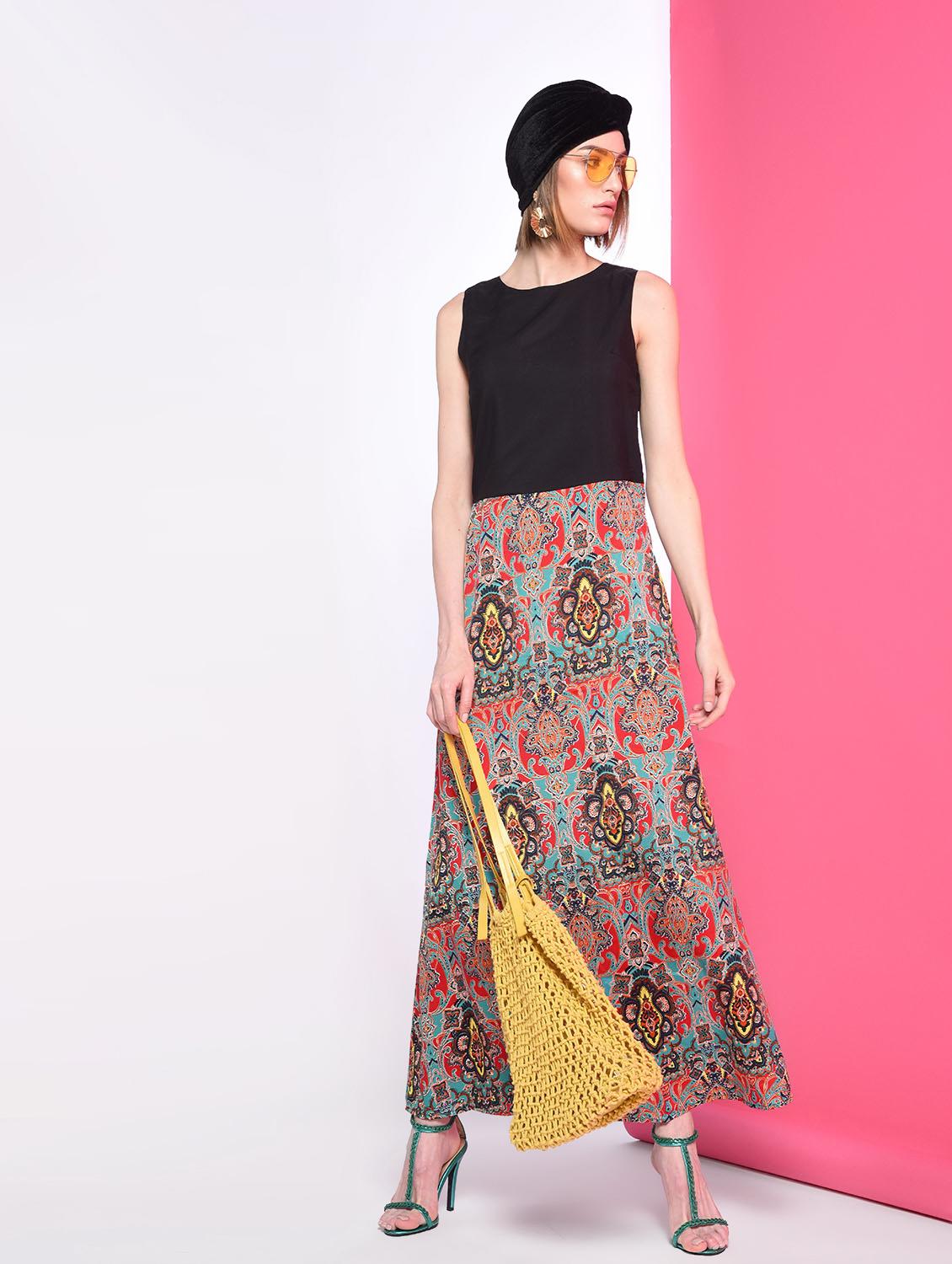 Damask print maxi dress - 12276740 - Zoom Image - 1