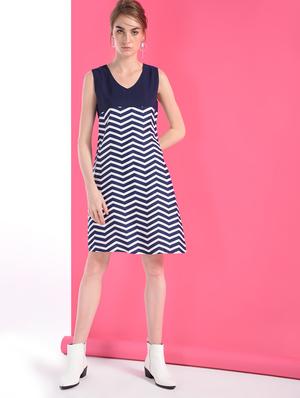 chevron a-line dress - 12276761 - Standard Image - 2