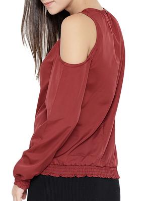 solid maroon regular top - 12277264 - Standard Image - 3