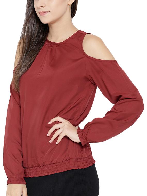 solid maroon regular top - 12277264 - Zoom Image - 2