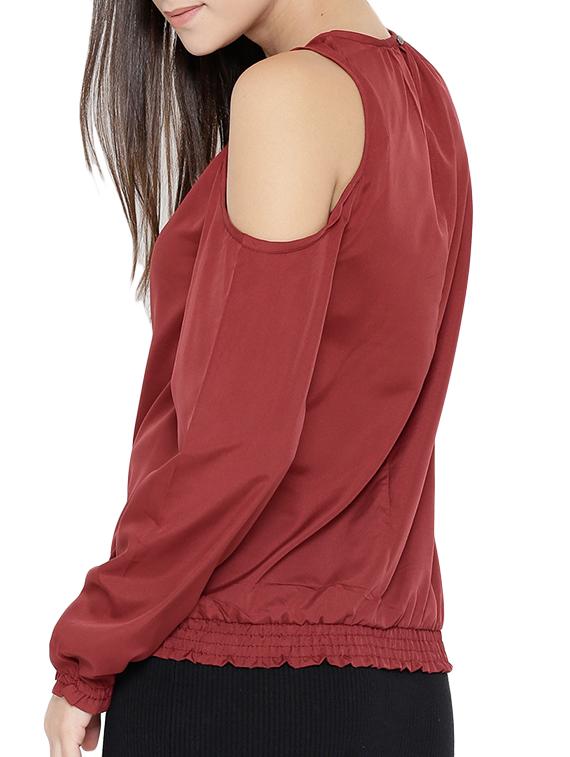 solid maroon regular top - 12277264 - Zoom Image - 3