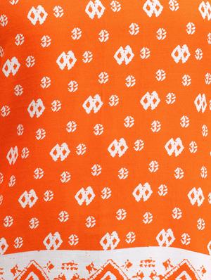 mandarin neck printed top - 12278240 - Standard Image - 4