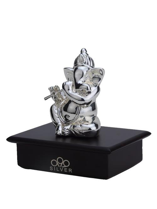 silver ganesha idol - 12278439 - Standard Image - 1