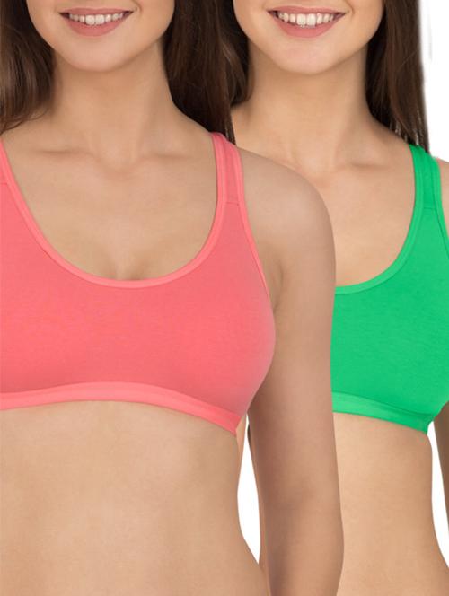 multicoloured cotton sports bra (set of 2) - 12278680 - Standard Image - 1