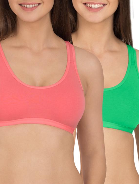 multicoloured cotton sports bra (set of 2) - 12278680 - Zoom Image - 1