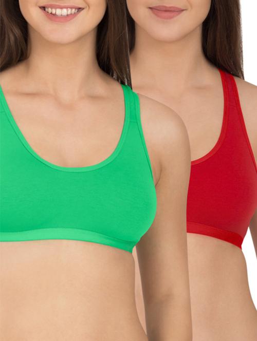 multicoloured cotton sports bra (set of 2) - 12278684 - Standard Image - 1