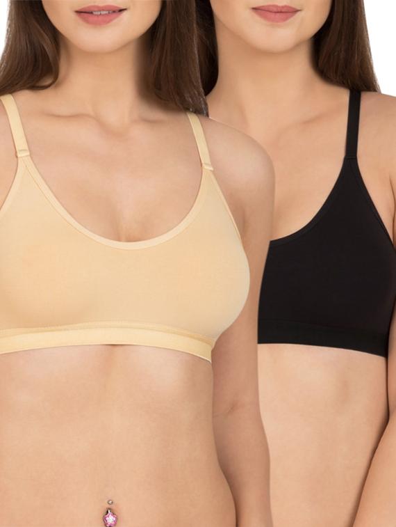 multicoloured cotton camisole bra (set of 2) - 12278701 - Zoom Image - 1