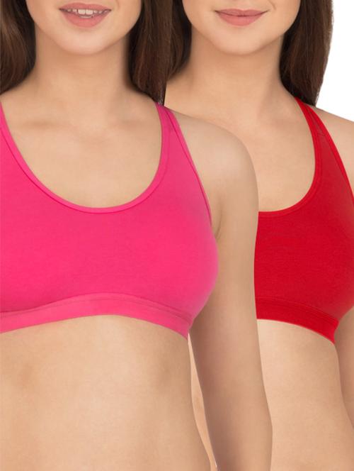 multicoloured cotton sports bra (set of 2) - 12278707 - Standard Image - 1