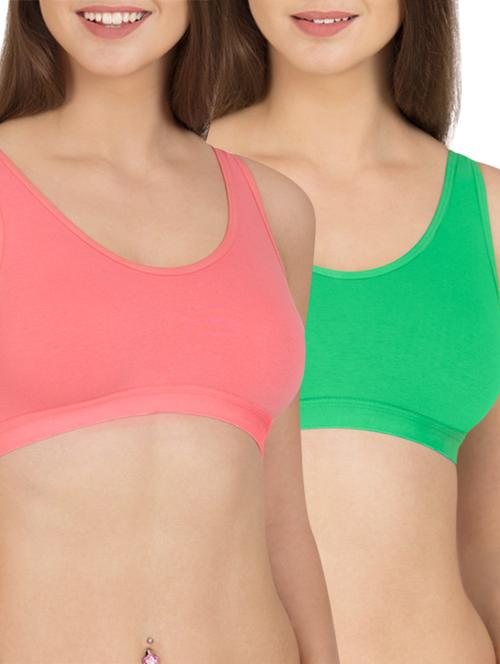 multicoloured cotton sports bra (set of 2) - 12278712 - Standard Image - 1