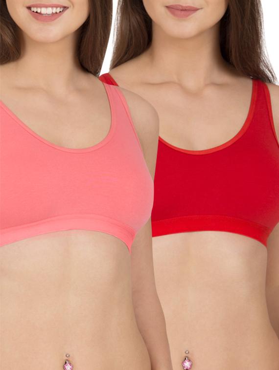 multicoloured cotton sports bra (set of 2) - 12278713 - Zoom Image - 1