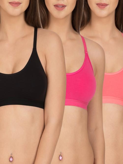 multicoloured cotton camisole bra (set of 3) - 12278729 - Standard Image - 1