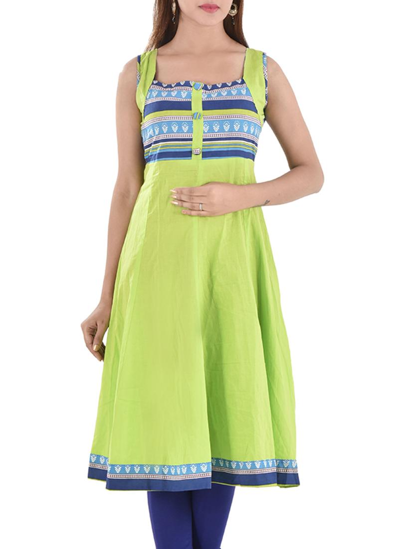 solid anarkali kurta - 12290073 - Zoom Image - 1