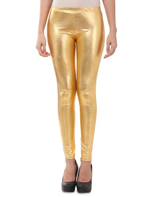gold viscose leggings - 12290551 - Standard Image - 1