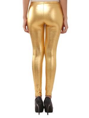 gold viscose leggings - 12290551 - Standard Image - 3