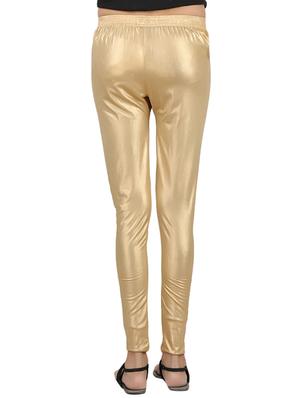 gold viscose leggings - 12290552 - Standard Image - 3