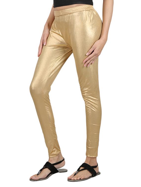 gold viscose leggings - 12290552 - Zoom Image - 2