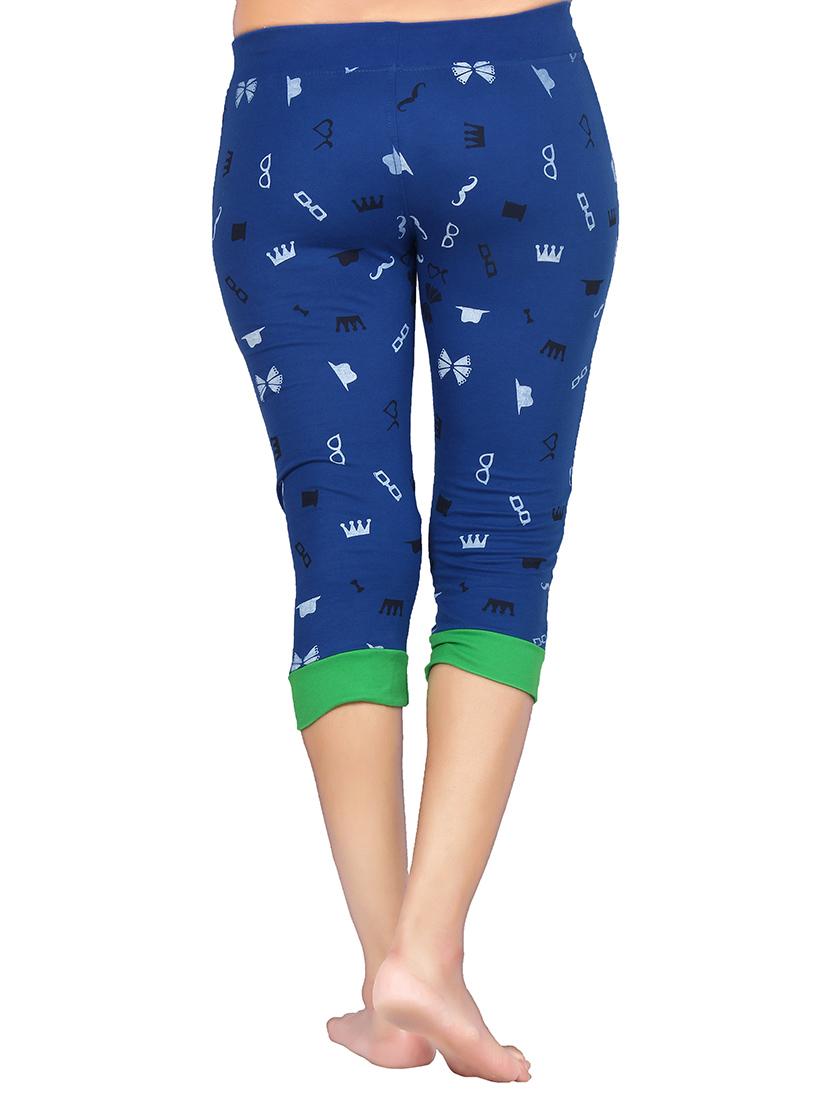 blue printed hosery capri - 12292345 - Zoom Image - 3
